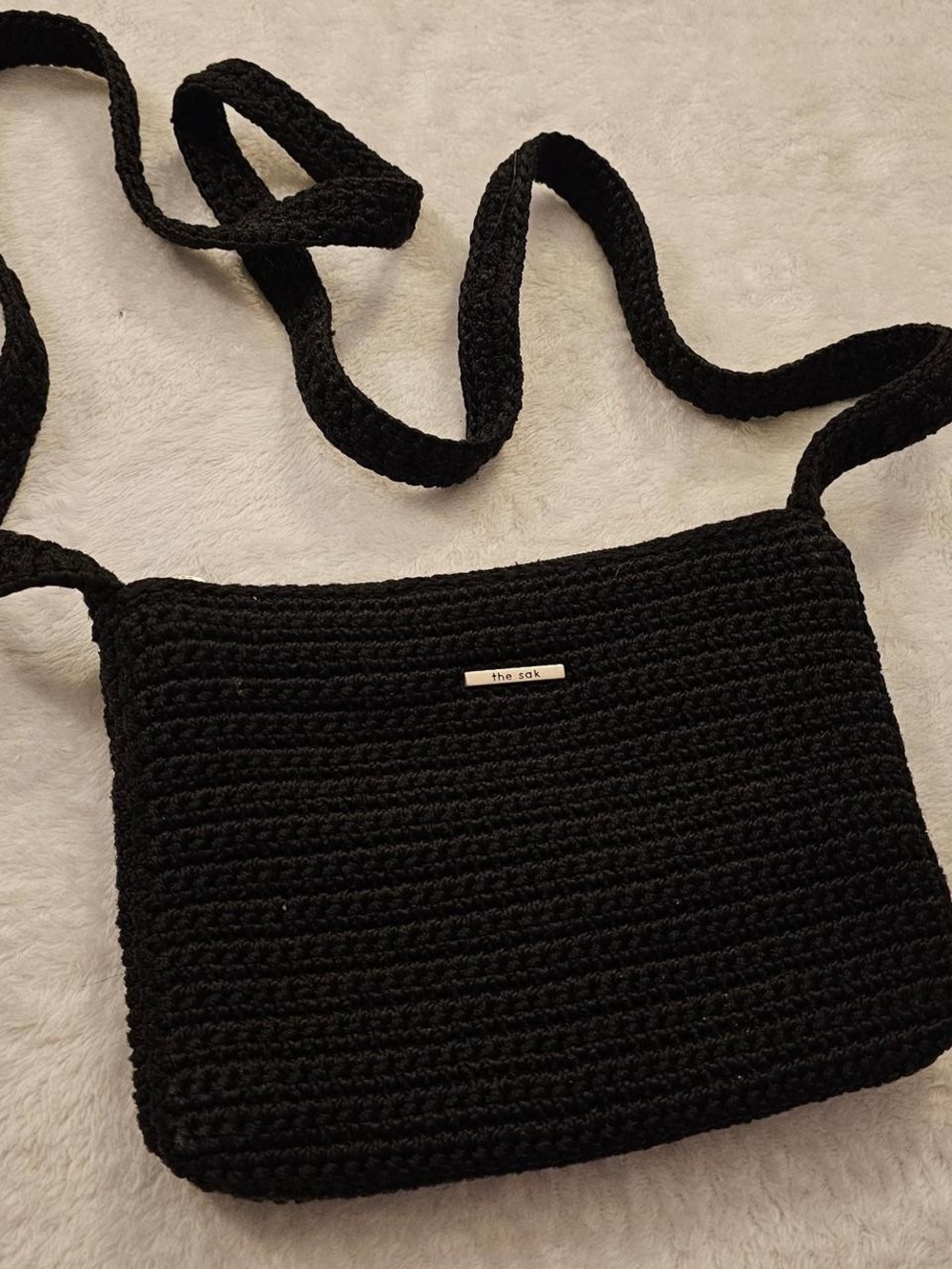 The Sak Black Crochet Crossbody Bag